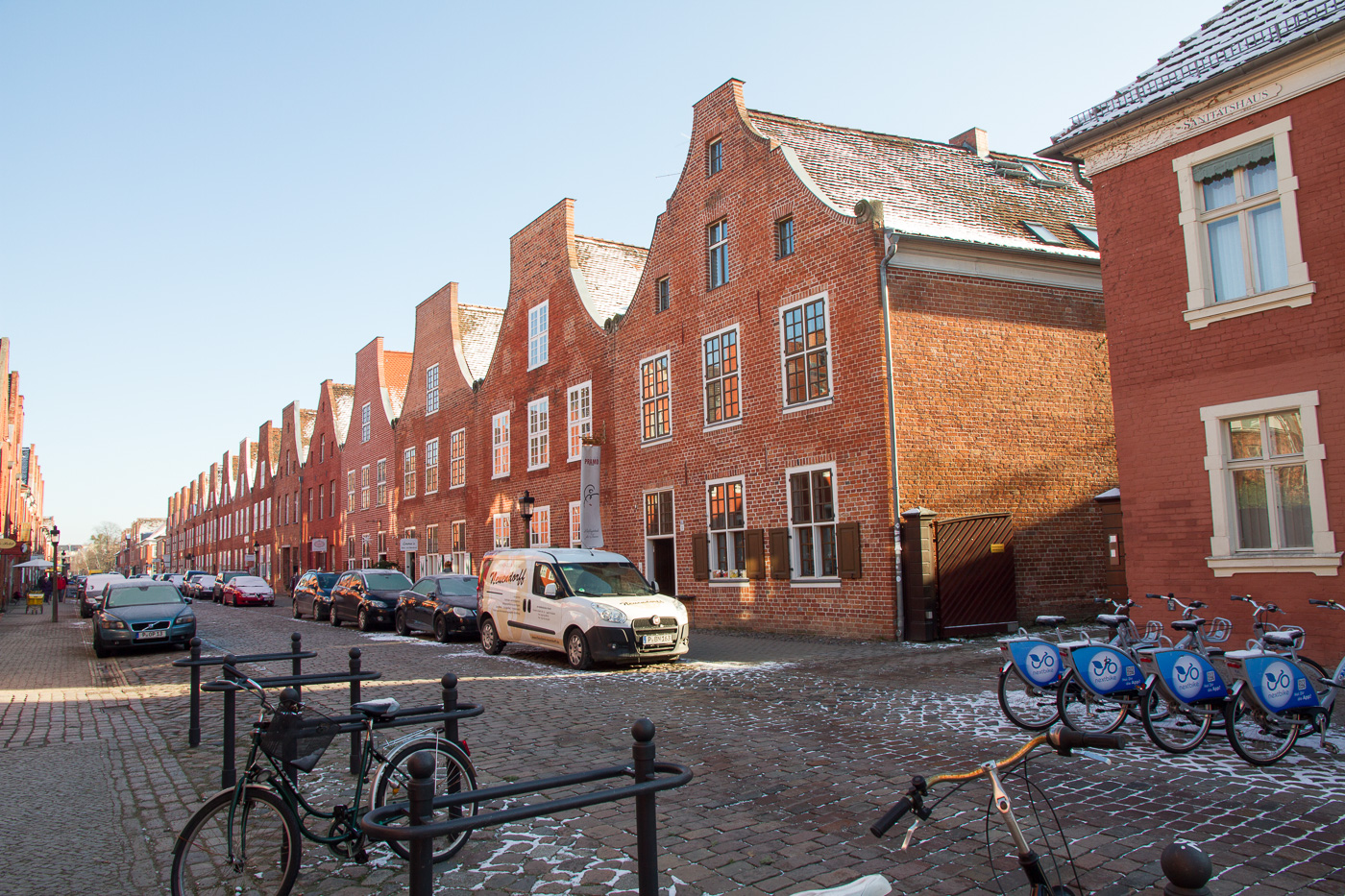 Tiny bird with pale brown, orange and white feathers in an evergreen tree.